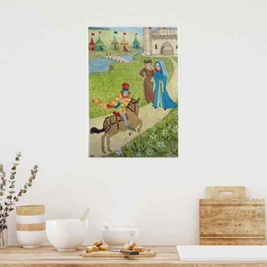 イギリスの中世の生活 – カンタベリーの巡礼者 ポスター (キッチン)