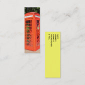イギリスの公衆電話ボックスのプロフィールカード スキニー名刺 (正面/裏面)