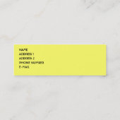 イギリスの公衆電話ボックスのプロフィールカード スキニー名刺 (裏面)