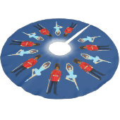 イギリスの兵士と踊りの妖精が青 ブラッシュドポリエステルツリースカート (アングル)