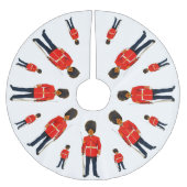 イギリスの兵士は青と白の赤で ブラッシュドポリエステルツリースカート (正面)