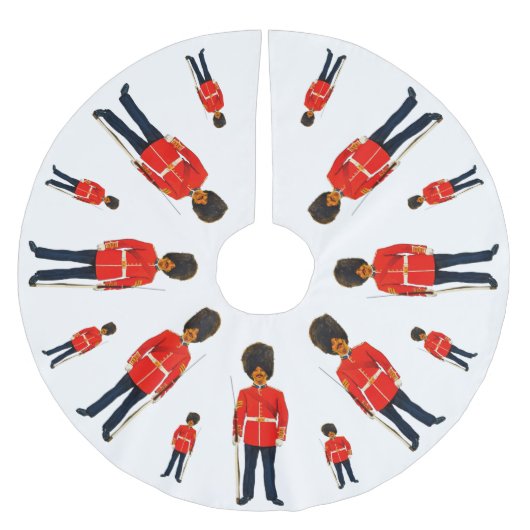 イギリスの兵士は青と白の赤で ブラッシュドポリエステルツリースカート (正面)