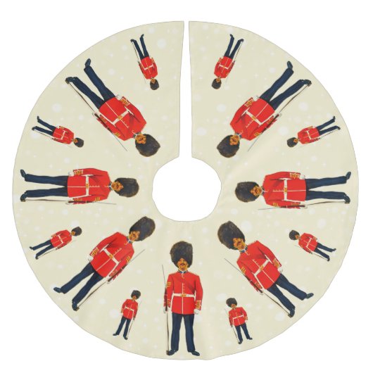 イギリスの兵士は青と赤のライトベージュを着ている ブラッシュドポリエステルツリースカート (正面)