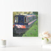 イギリスの内国水路システムのNarrowboat スクエア壁時計 (ホーム)