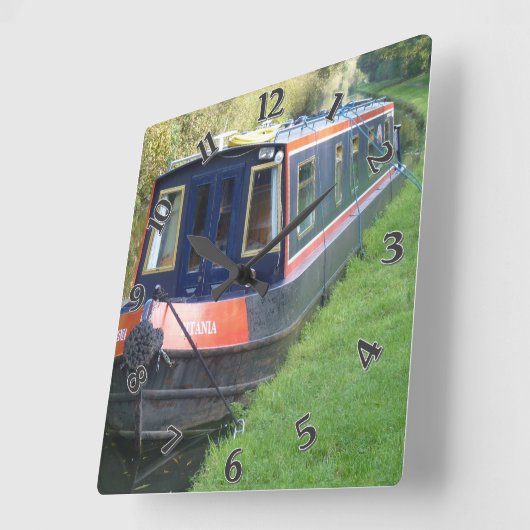 イギリスの内国水路システムのNarrowboat スクエア壁時計 (傾斜)