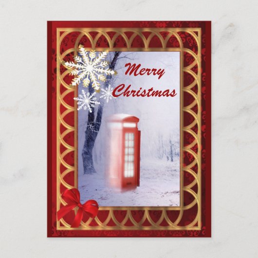 イギリスの冬の景色のクリスマス シーズンポストカード (正面)