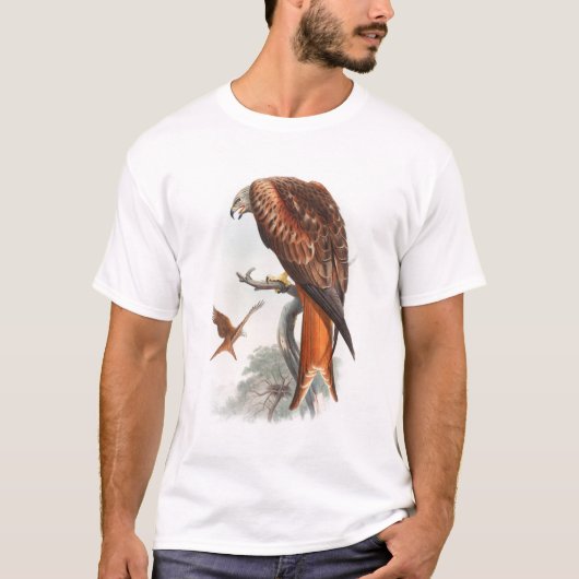 イギリスの凧のGleadのタカのジョンGouldの鳥 Tシャツ (正面)