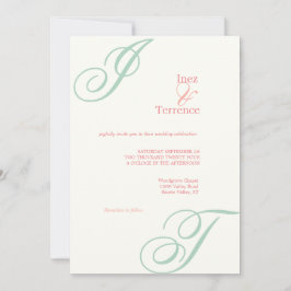 イギリスの午後をイメージしたガーデンモノグラム 招待状