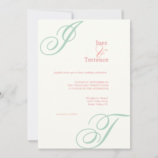 イギリスの午後をイメージしたガーデンモノグラム 招待状 (正面)