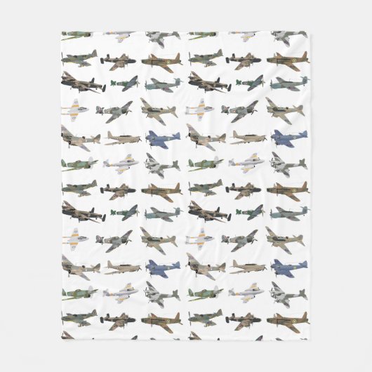 イギリスの各種第2次世界大戦飛行機 フリースブランケット (正面)