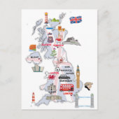 イギリスの図解入りの、写真付きの地図統一された ポストカード (正面)