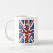 イギリスの国旗のKeep Calm and Carry On コーヒーマグカップ (左)