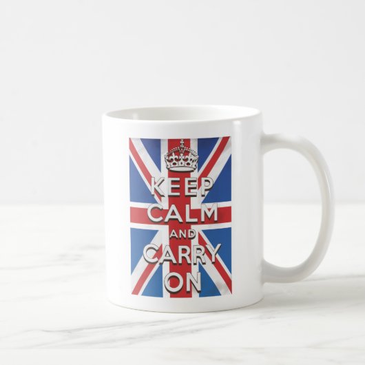 イギリスの国旗のKeep Calm and Carry On コーヒーマグカップ (右)