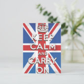 イギリスの国旗のKeep Calm and Carry On ポストカード (スタンド正面)