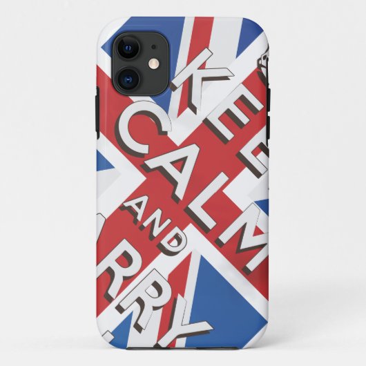 イギリスの国旗のKeep Calm and Carry On Case-Mate iPhoneケース (裏面)
