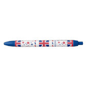 イギリスの国旗 オーダーメイド 青ボールペン (正面)