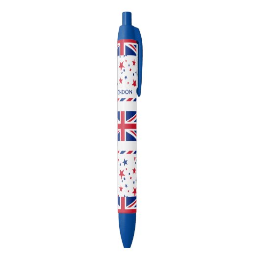 イギリスの国旗 オーダーメイド 青ボールペン (底(縦))
