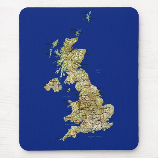 イギリスの地図のマウスパッド マウスパッド (正面)