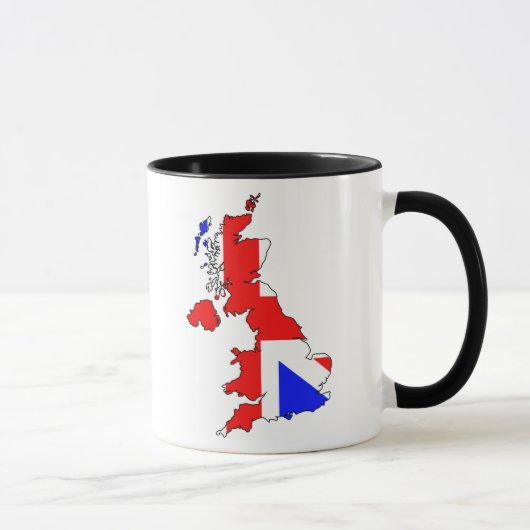 イギリスの地図のマグの英国国旗の旗 マグカップ (右)