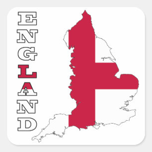 イギリスの地図の国旗 スクエアシール