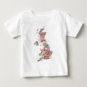 イギリスの地図の記号 ベビーTシャツ