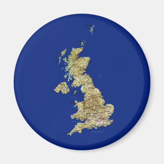 イギリスの地図マグネット マグネット (正面)