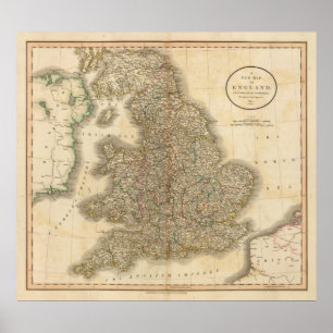 イギリスの地図書の地図2 ポスター