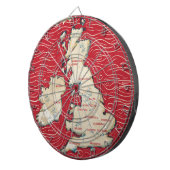 イギリスの地図統一されたヴィンテージ赤いポスター ダーツボード (正面右)