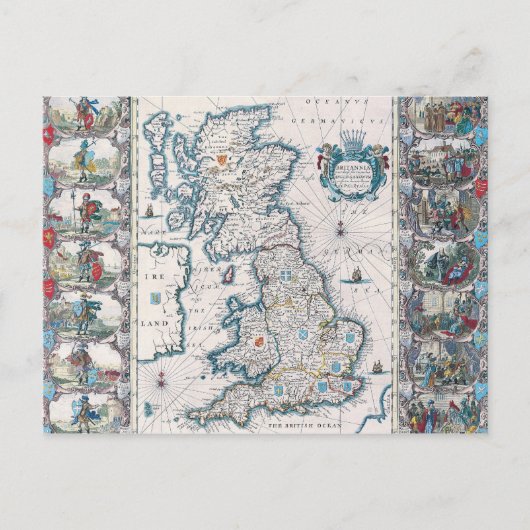 イギリスの地図2 ポストカード (正面)