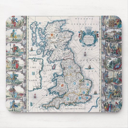 イギリスの地図2 マウスパッド (正面)