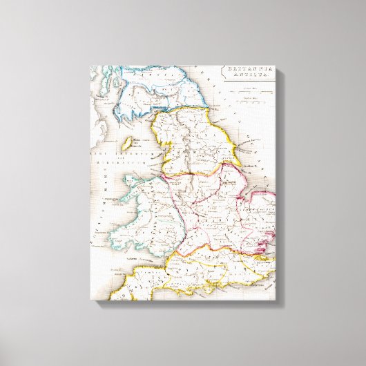 イギリスの地図 |ブリタニア・アンティーク キャンバスプリント (正面)