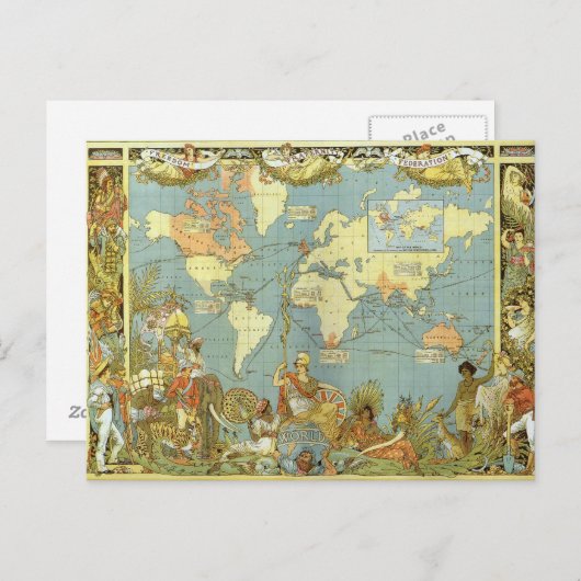 イギリスの地図 ポストカード (正面/裏面)