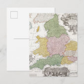 イギリスの地図 | 1760 ポストカード (正面/裏面)