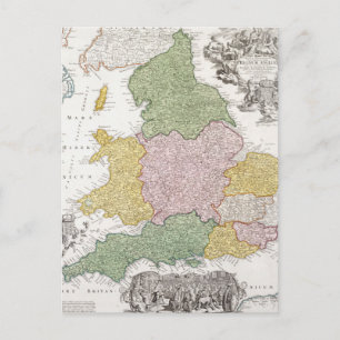 イギリスの地図   1760 ポストカード
