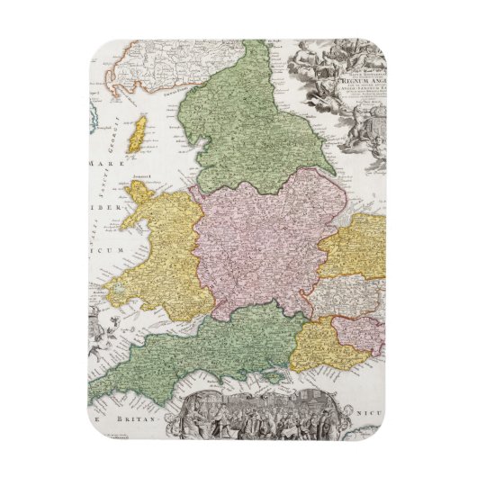 イギリスの地図 | 1760 マグネット (縦)