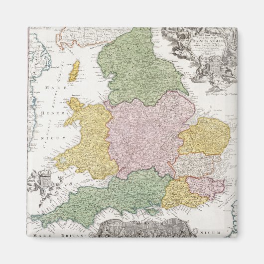 イギリスの地図 | 1760 マグネット (正面)
