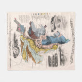 イギリスの地質地図 フリースブランケット (正面(横))