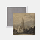 イギリスの大聖堂シリーズ:Salisbury 1836磁石 マグネット (正面/裏面)