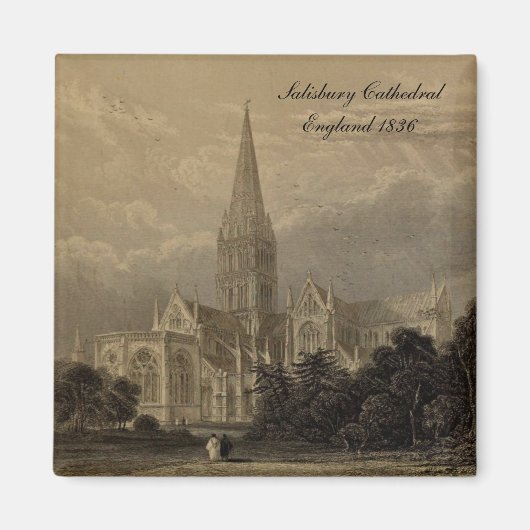 イギリスの大聖堂シリーズ:Salisbury 1836磁石 マグネット (正面)