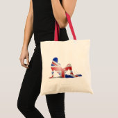 イギリスの女の子のシルエットの旗 トートバッグ (正面(商品))
