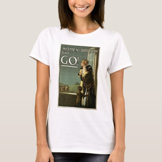 イギリスの女性は行きます言います! Tシャツ (正面)