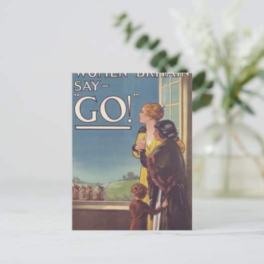 イギリスの女性say_プロパガンダポスター ポストカード (スタンド正面)