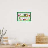 イギリスの季節野菜グラフ ポスター (キッチン)