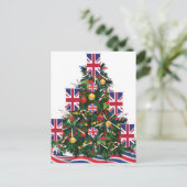 イギリスの家族全員のためのXマスの醜いセーター シーズンポストカード (スタンド正面)