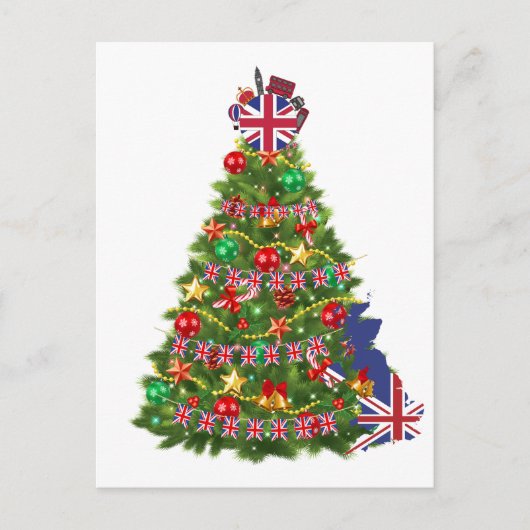 イギリスの家族全員のためのXマスの醜いセーター シーズンポストカード (正面)