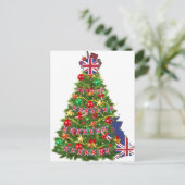 イギリスの家族全員のためのXマスの醜いセーター シーズンポストカード (スタンド正面)