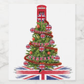 イギリスの家族全員のためのXマスの醜いセーター ワインラベル (シングルラベル)