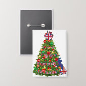 イギリスの家族全員のためのXマスの醜いセーター 缶バッジ (正面/裏面)