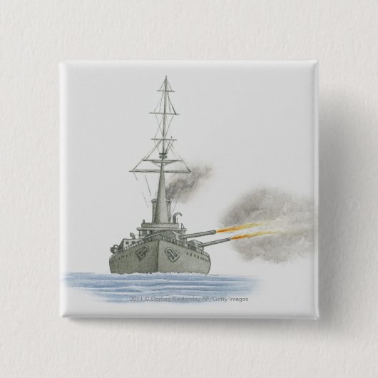 イギリスの巡洋戦艦 缶バッジ (正面)
