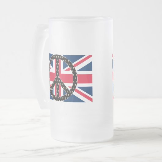 イギリスの平和スカル フロストグラスビールジョッキ (正面左)